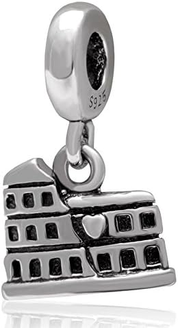 Choruslove Rome Coliseum Pendant Charm 925 Sterling Silver for Snake Chain Bracelet
