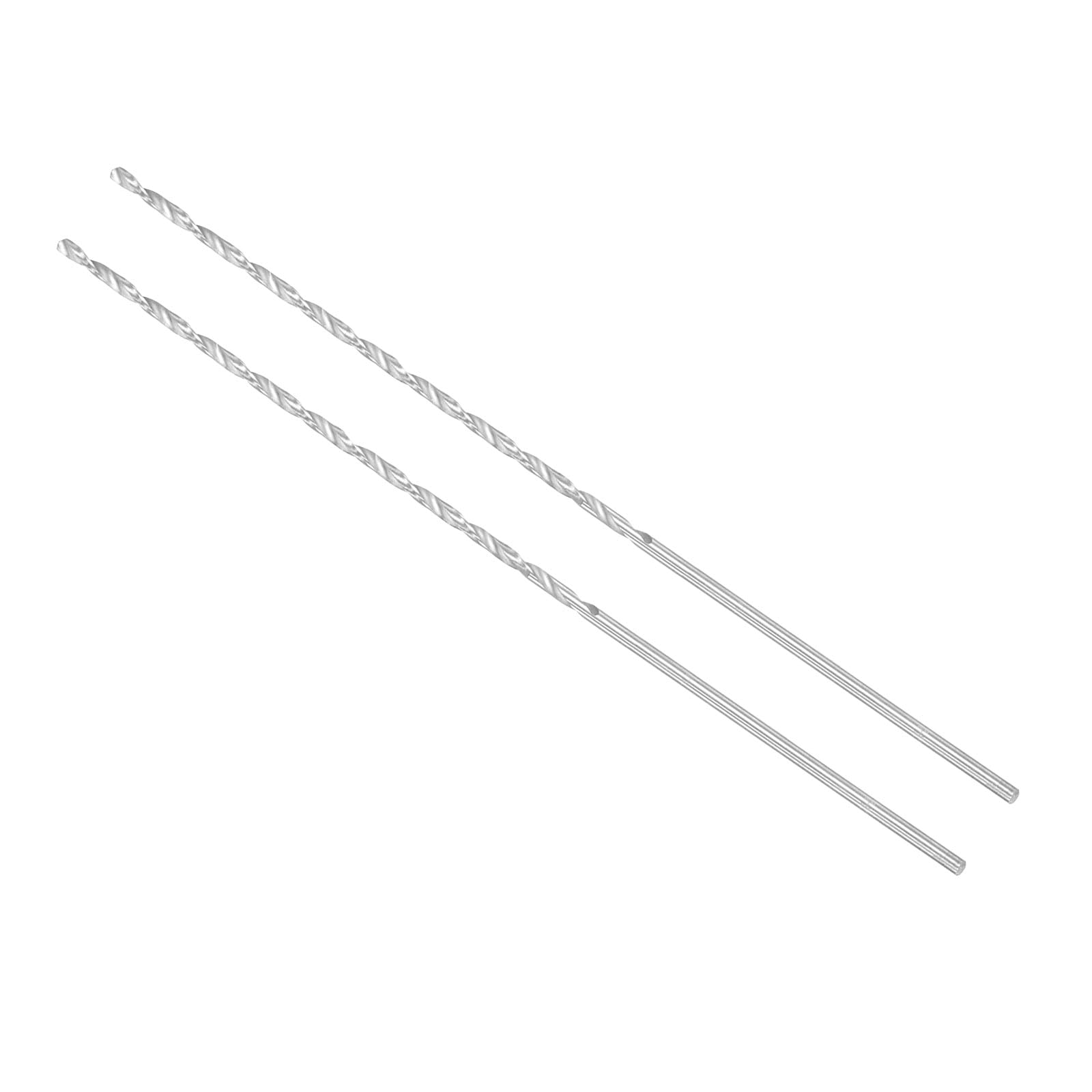 CoCud Extra Long High Speed Steel Twist Drill Bits, 3mm Diameter 300mm Length, Straight Twist Jobber Drill Bit - (Applications: for Metal Woodwork Plastic Aluminum), 2-Pieces