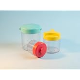 Leticia's Corner Montessori Grip Canister Toy Set for Infants, Toddlers and Preschoolers, Fine Motor Skills and Stacking Activity