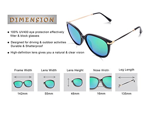 image for Womens Polarized Mirrored Sunglasses - Diamond Candy UV 400 Protection