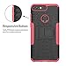 Honor 7c / Nova 2 Lite / Y7 Prime 2018 case,LiuShan Shockproof Heavy Duty Combo Hybrid Rugged Dual Layer Grip Cover with Kickstand For Huawei Honor 7c / Nova 2 Lite / Y7 Prime 2018 Smartphone,Rose Red