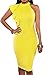 ZKESS Womens Sleeveless Key Hole Back Sexy Bodycon Clubwear Dress Large Size Yellow