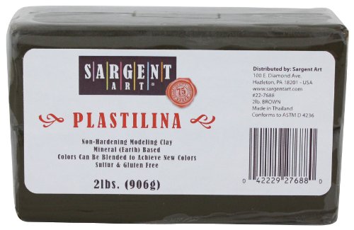 UPC 042229276880, Sargent Art Plastilina Modeling Clay, 2-Pound, Brown