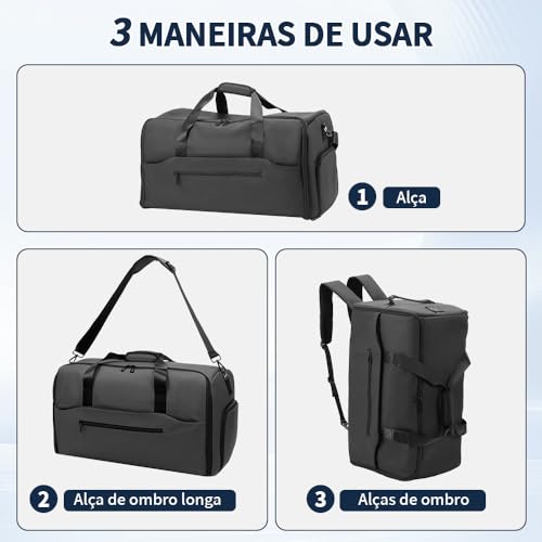 Bolsa de Viagem Grande, Mochila 3 em 1