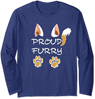 Unisex Proud Furry Shirt for Furry Fans Small Navy