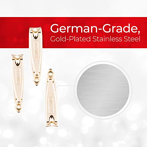 Titania Germany Fingernail & Toenail Clipper - Travel Size Gold Plated Toe Nail & Finger Nail Cutter with Nail File & Fine Sharp Blades - Ideal For Natural, Gel & Artificial Fake Nails - Thumbnail 5