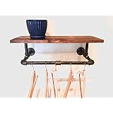 Clothing Rack, Pipe Rack, Rustic Laundry Rack Sign with a Touch Industrial Style with 24