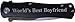 World's Best Boyfriend Folding Stainless Steel Pocket Knife, (Black Handle
