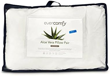 EverComfy Aloe Vera Pair of Pillows, Polyester, Double