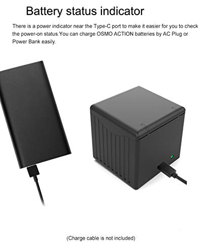 Sodoop Battery Charger for DJI Osmo Action Camera, Portable Outdoor 3 in 1Intelligent Storage Type Battery Charging,2A Quick Charger for DJI OSMO Action 4K Camera - Thumbnail 5