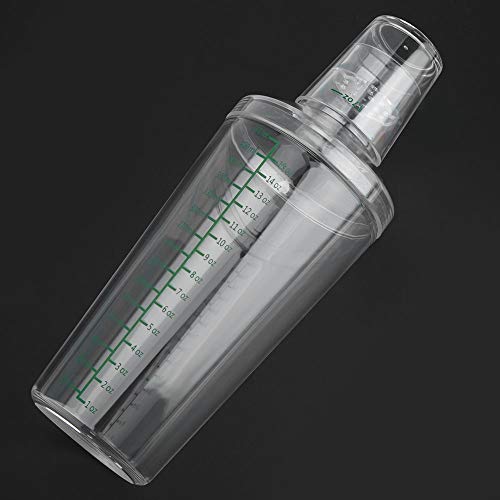 Omabeta 550ML Anti-Leckage Transparenter PC-Harz-Cocktail-Shaker-Mixer Kunststoff-Getränkemischer Cocktail-Shaker-Harz… – Bild 6