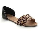 Betani SONYA-1 Women's Easy Slip On Open Toe D'orsay Flats Sandals