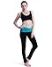 HDE Women's Maternity Yoga Pants Pregnancy Stretch Fold Over Lounge Leggings (Black with Teal, Large)