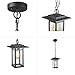 LOG BARN 1 Light Hanging Lantern Lamp Pendant Light in Painted Black Metal with Obscured Glass Shade, 13