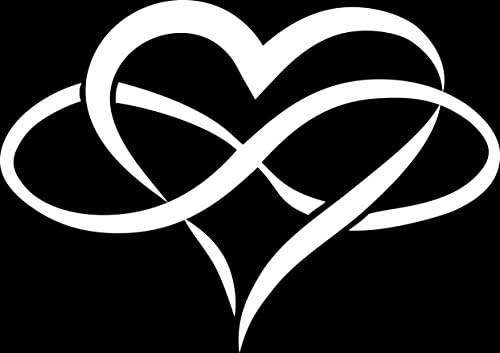 8" Infinity Heart Heavy Duty Oracal Vinyl Decal Stickers - White