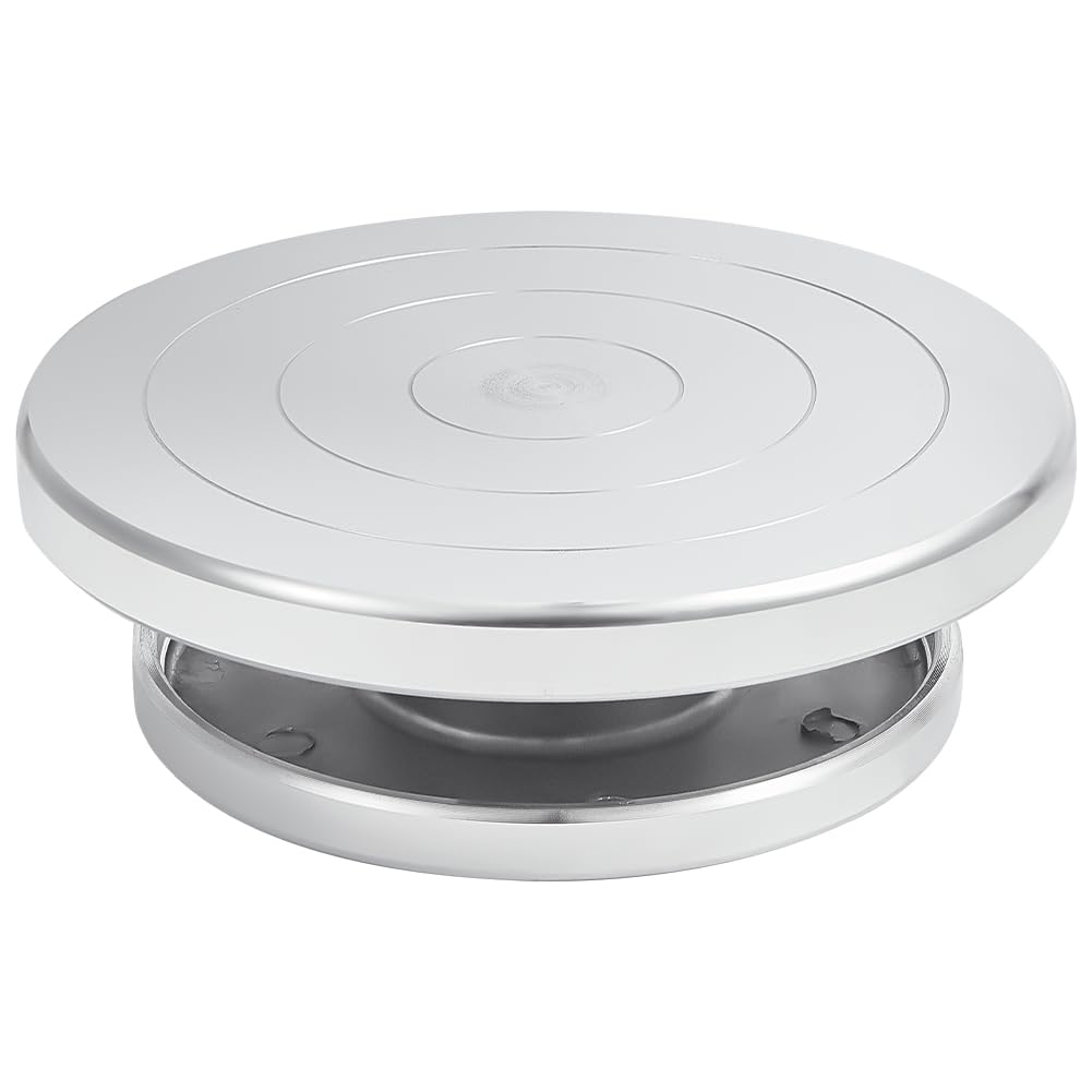 BENECREAT 15cm Aluminium Alloy Rotated Turntable Sculpting Pottery Wheel, Rotary Wheel Polymer Clay Tools for Craft Display Stand, Pottery Turntable DIY Baking Cake