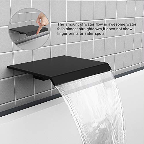 EMBATHER Black Shower System with Waterfall Tub Spout Ceiling Shower