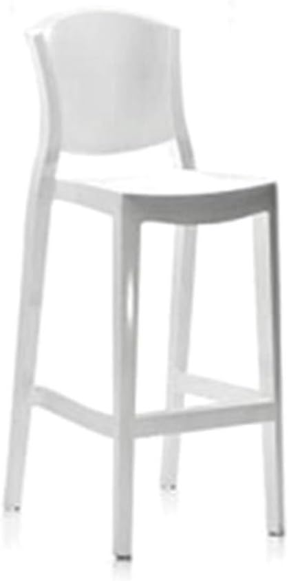 XINGPING Transparent Bar Stool Nordic Creative Lounge Chair Modern Minimalist High Chair Home Back Bar Stool Acrylic Chair (Color : Solid white)