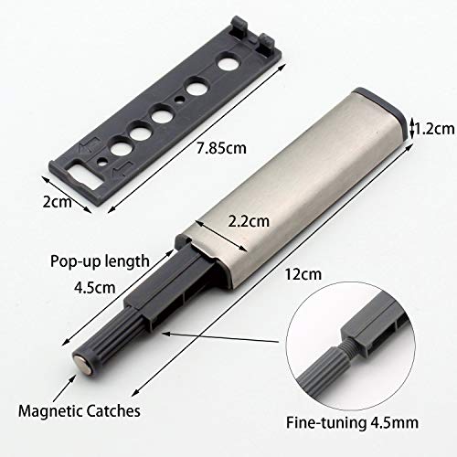 Cabinet Doors Catches Soft Close Damper Compact Adapter Rebound Device Stainless Steel Shell Hardware Hinge (12 Pack)