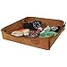 Hide & Drink, Squared Catchall Tray, Desktop Organizer, Decorative, Easy Access Organizer for Keys, Coins, Change, Jewelry, Watches, Vintage Style, Full Grain Leather, Handmade, Old Tobacco