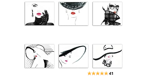 Vogue Fashion Prints - Set Of 6 Minimalist Matte Watercolor Couture Designer Wall Art Decor Photos 8X10 : Amazon.com.au: Home
