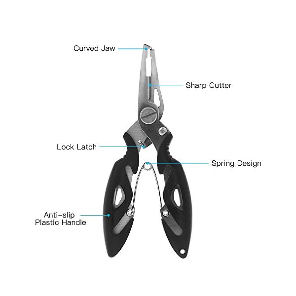 Janhiny Fisch Lippengreifer mit Edelstahl Angelzange Scissor Fishing Grabber mit Scale Lineal und Maßband Angelzubehör – Bild 6