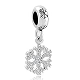LovelyJewelry Snowflake Dangling Charm Beads s Bracelet Gift