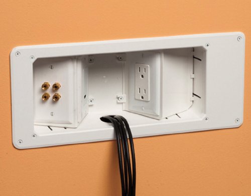 Arlington Industries TVB713 3-Gang Angled TV Box Recessed Outlet Wall Plate Kit, | eBay