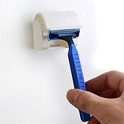 Euone Razor Holder Rack, Mens Razor Shaver Hanger Holder Rack Storage Mount Wall Bathroom Accessory