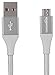 Amazon Basics Double Braided Nylon USB-A 2.0 to Micro USB Cable, 3 Feet, Silver
