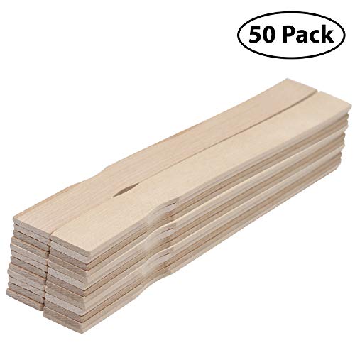 Belle Vous Wood Paint Stir Sticks (50 Pack) - L30 x W2.4cm/11.81 x 0.94 Inches - Paint, Silicone & Resin Mixing Stirrers - Library Markers, Wedding Fan Handle, Home/Garden Art & Craft Project Paddles