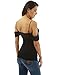 PattyBoutik Women Spaghetti Strap Cold Shoulder Chiffon Inset Blouse (Black Medium)