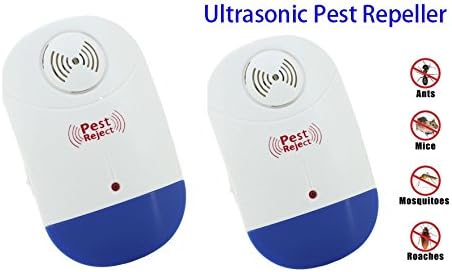 Ultrasonic Pest Repeller with Night Light – Two-Pack Pest Control - Electronic Plug In Repellent for Insects, Roaches , Ants, Spiders, Mice. Non-toxic, Environment Friendly, Human &amp; Pet Safe