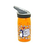 Laken Tritan Kids Leak Free Sports Water Bottle with Jannu Straw Cap, 15 Oz, Kukuxumusu Orange - Penguin