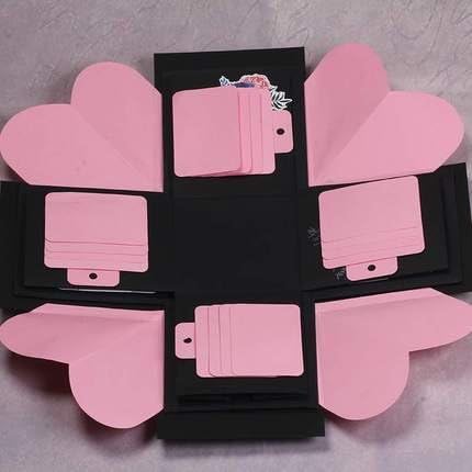 DIY Photo Album,Love Memory Gift Box Photo Album – DIY Kit Birthday or Wedding Gift (pink)