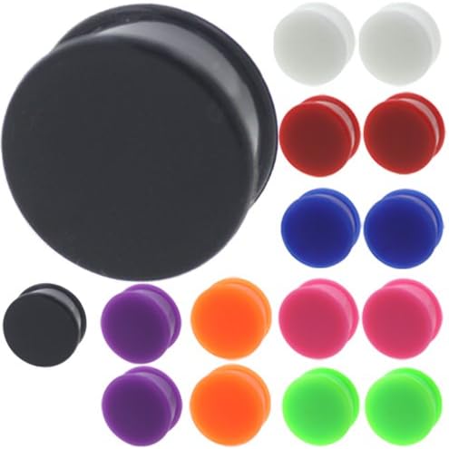 16 Pieces 0g 0 Gauges 8mm plugs tunnels Spiral Silicone gauges ear plug stretcher Black White Green Pink
