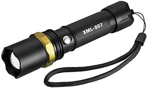 LED Pocket Flashlight 10000 Lm Aluminum generation CREE XM-L T6 LED 5 Modes Gold Ring+Battery +Chargers (Warehouse in US.)