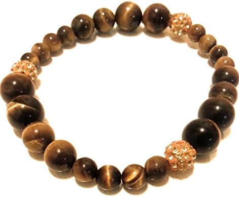 Soul Star Designs Tiger's Eye Stone "Gold Fever" Bracelet /Golden Shamballa Beads