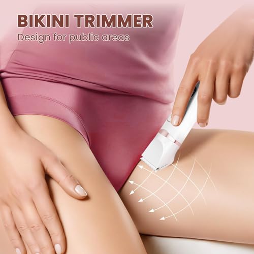 MAXGROOM Bikini Trimmer for Women, 3-in-1 Painless Electric Razor for Pubic Hair, Waterproof Cordless Lady Shaver with LED Light, Travel Pouch & Easy Cleaning