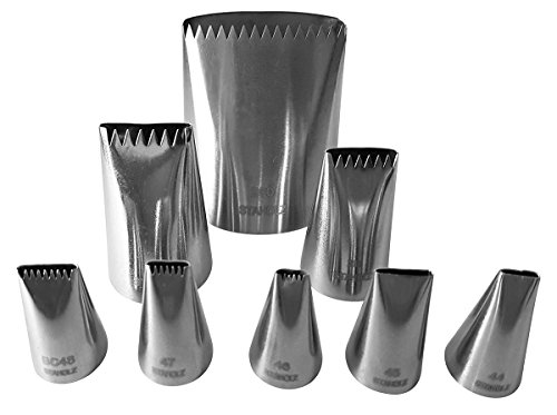 8-Piece Basketweave Cake Icing Decorating Tip Set - Includes Cake Icer Tip 789 - Highest Quality - Polished Smooth No Seams