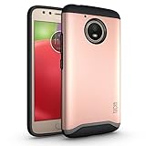 Moto E (4th Generation) Case, TUDIA Slim-Fit HEAVY DUTY [MERGE] EXTREME Protection / Rugged but Slim Dual Layer Case for Motorola Moto E4 (Rose Gold)