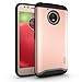 Moto E (4th Generation) Case, TUDIA Slim-Fit HEAVY DUTY [MERGE] EXTREME Protection / Rugged but Slim Dual Layer Case for Motorola Moto E4 (Rose Gold)