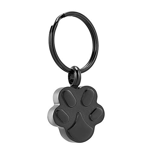 Cremation Ash Urn Keychain for Pet Ashes Cremation Jewelry for Human Ashes Dog Cat Cremation Keepsake Memorial Urn Keychain Ash Holder for Women Men (Paw Black) - Thumbnail 5