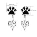 Sterling Silver Forever Love Front and Back Heart Stud Puppy Paw Earrings Jacket for Women Girls