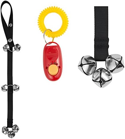 Elar julie Dog Doorbell with Extra Loud Bells. Buy One Get One Clicker For Free ! Great Dog Bells for Dog Training and Housebreaking Your Doggy. （Free Gift Training Clicker ）