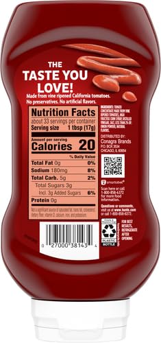 HUNT’S TOMATO KETCHUP, 20 OZ