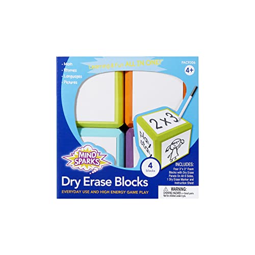 Mind Sparks Dry Erase Blocks, Colors May Vary, 3" x 3", 4 Blocks Pricepulse