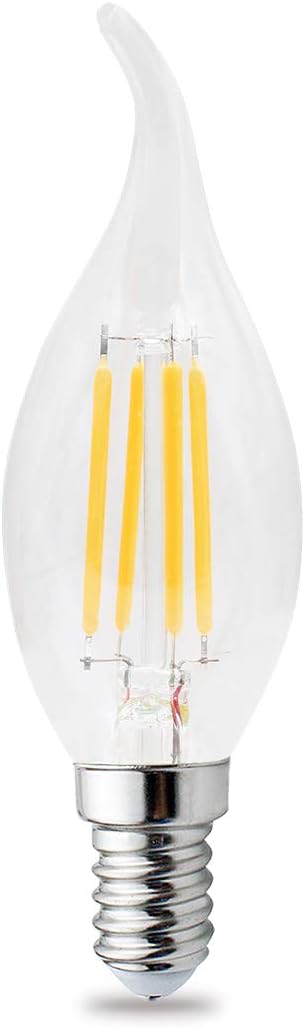 RClorBulb (Pack of 10) 4W E14 Dimmable Classical Glass LED Filament Candle Bulb Warm White C35L AC 220V - Image 3