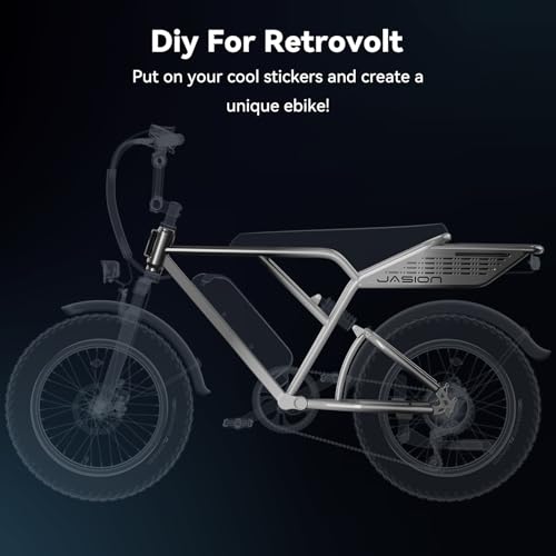 Jasion RetroVolt&Pro Electric Bike for Adults, 2000/3000W Peak - 30/38MPH Electric Mountain Bike, 48/52V, 13/20AH Removable Battery, 70/90Miles Electric Dirt Bike, 20'' X 4'' Fat Tire All-Terrain