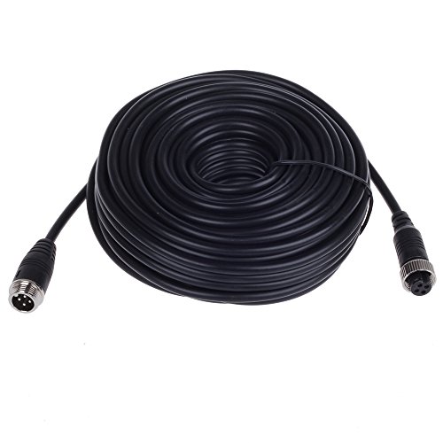 4Pin Connector Plug Video Power AV Extension Cable Waterproof Shock Proof Car Truck Bus Caravans Motorhome Trailer Reverse Backup Camera Parking Kit Monitor Home CCTV 10 Meters 32Ft HitCar